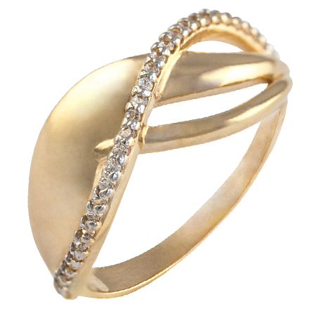 Кольцо, золото, фианит, 71012